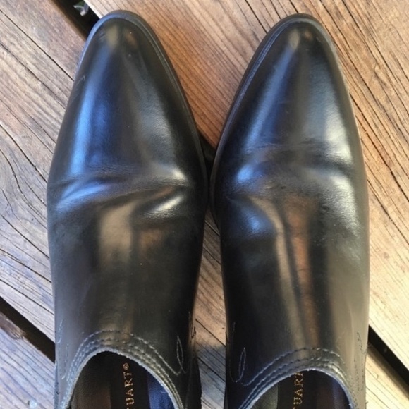 VICTORIA’S SECRET Boots COLIN STUART Booties Shoes Black Leather Heels Size 7.5 - Picture 3 of 6